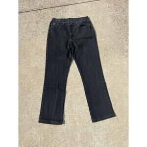 Vintage Riders by Lee Pants Women Size 14L Black Denim Straight Leg Jeans Grunge